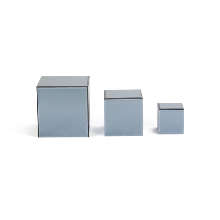 Tripar International - Wholesale Decorative Tabletop Object - Square Glass Mirror Risers - Set of 3
