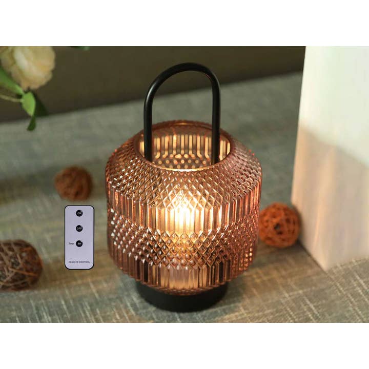 HomeRoots – Großhandel Akzent-/Schreibtischleuchte – 10" LED-Nachttischlampe in Violett und Schwarz mit violettem Schirm3