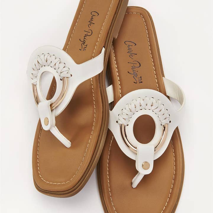 Amie Summer Thong, White for wholesale by Charlie Paige