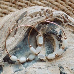 Pendientes de aro de nácar - Oro relleno de 14k para venta al por mayor de épanoui