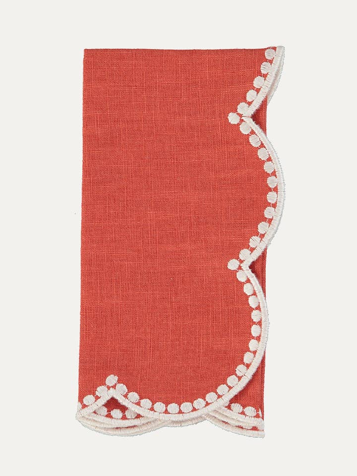 Druppels Servet, Terracotta met Wit voor wholesale door Mariaida Home