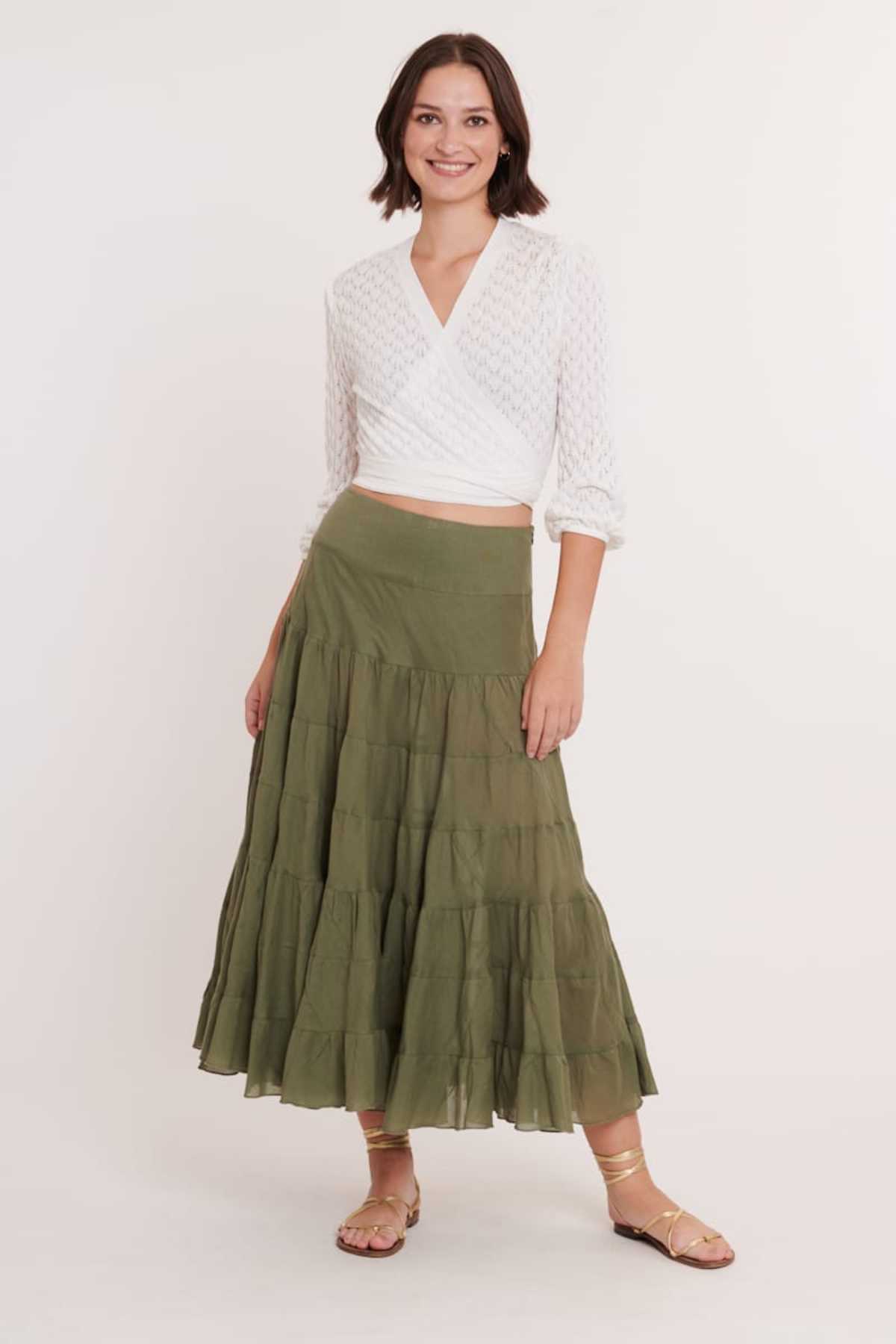 DERHY - Wholesale Skirt - Women's - FLAMENCO plain cotton long skirt11