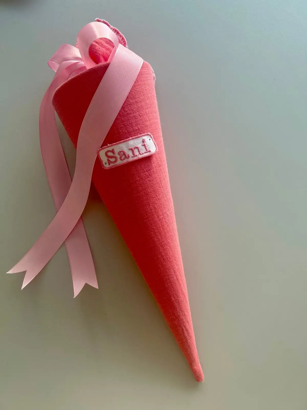 Küstenfieber® - Vente Sachet cadeau/boîte cadeau pour invités - Cône d'école en mousseline rose – fait main – 35 cm / 70 cm6