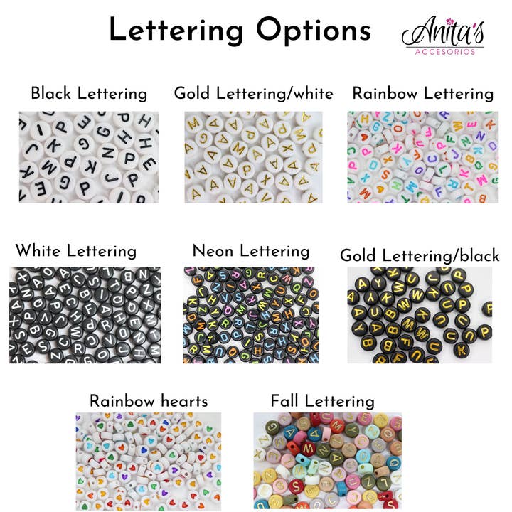 Anita's Accesorios - Wholesale Beaded Bracelet - Custom gold bead name bracelet camp friendship bracelet