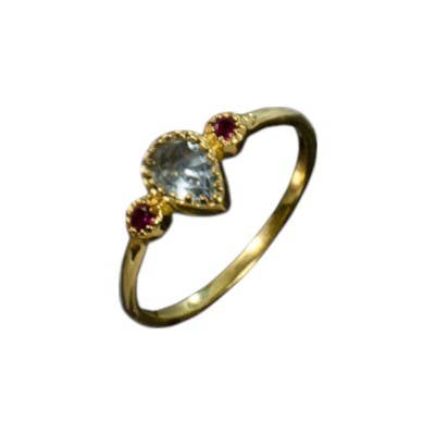 Lilli Blue Topaz Vermeil Ring for wholesale by Saraswati Imports