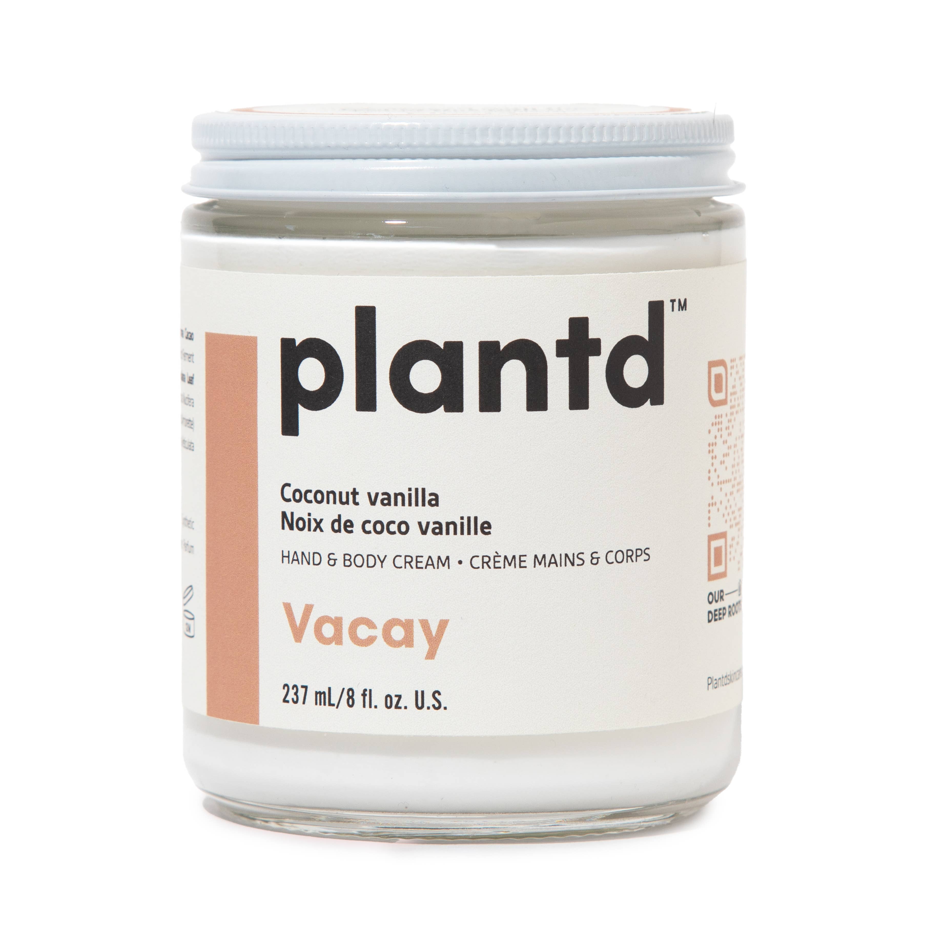 Plantd Skincare - Wholesale Hand & Body Lotion - hand & body cream - vacay (reusable 8 oz)