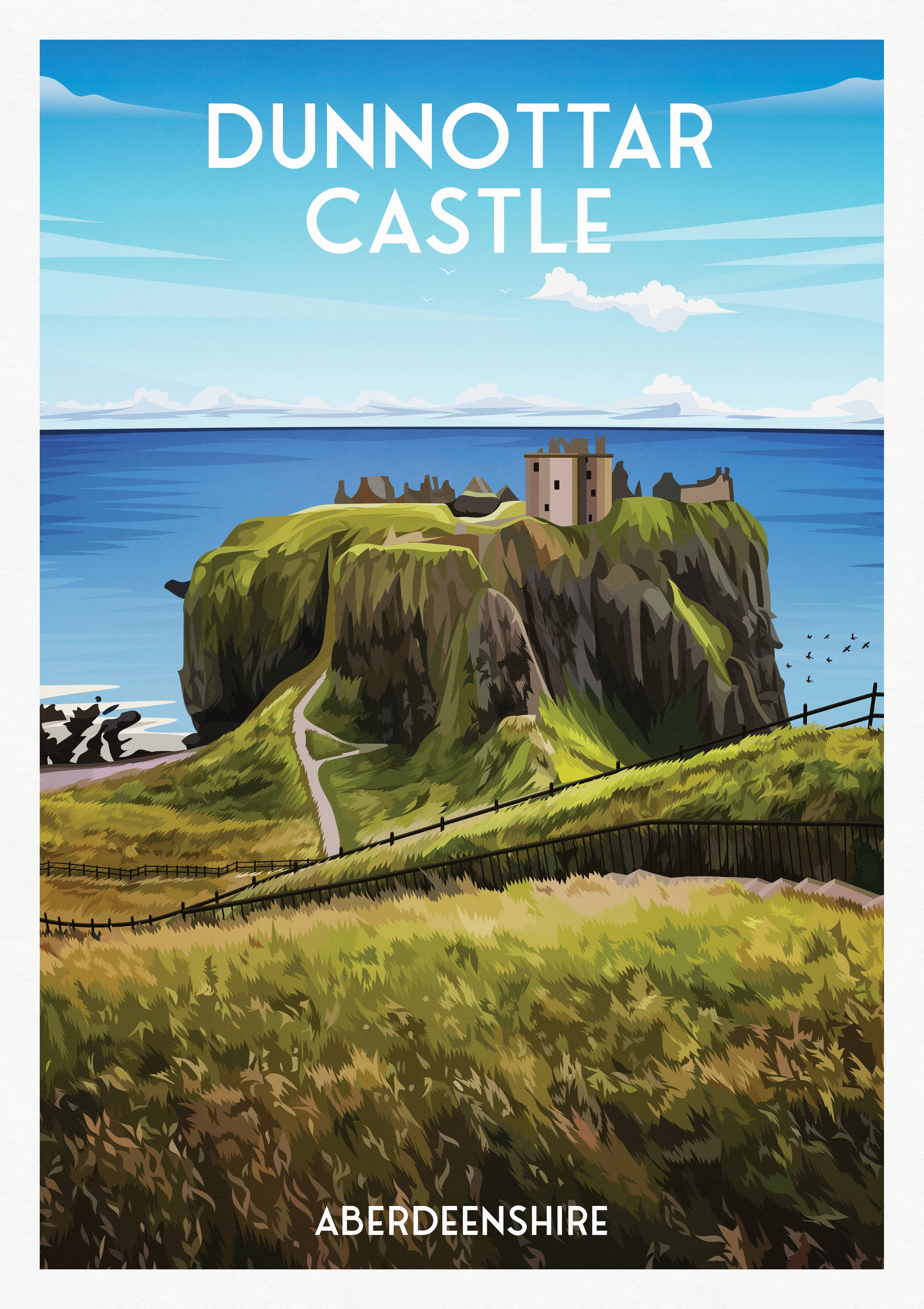 Printagonist – wholesale Poster – Dunnottar Castle Aberdeenshire Travel Poster - Stonehaven1