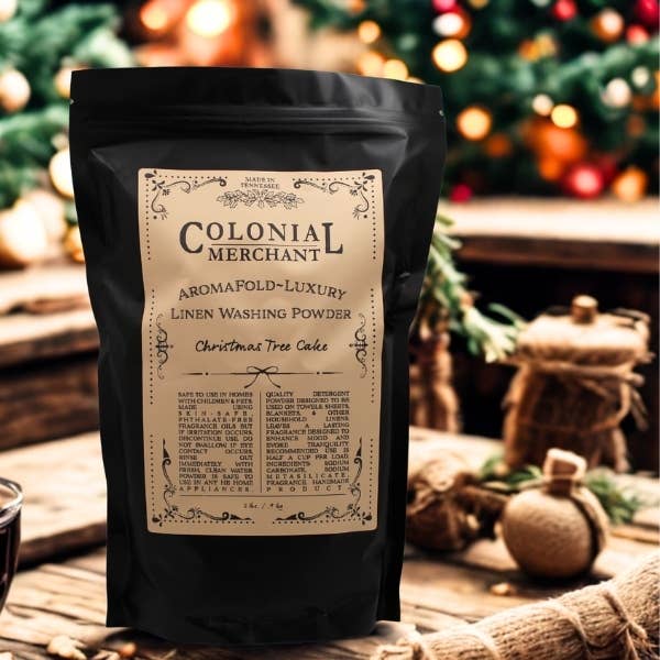 Colonial Merchant - Wholesale Laundry Detergent Powder/Pods - 2 lb. Christmas Tree Cake Linen Wash Powder - Almond Vanilla0