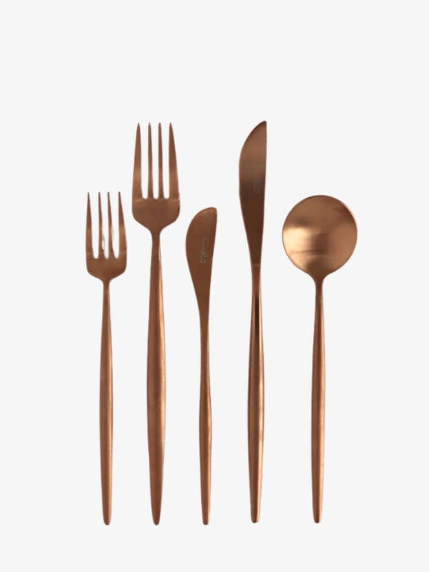 Luna Flatware — Brushed Rose Gold (5 Piece Set) for wholesale by borrowed BLU