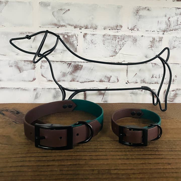 Collier Imperméable Vert Chasseur & Chocolat pour la vente par Hollywoof Styles