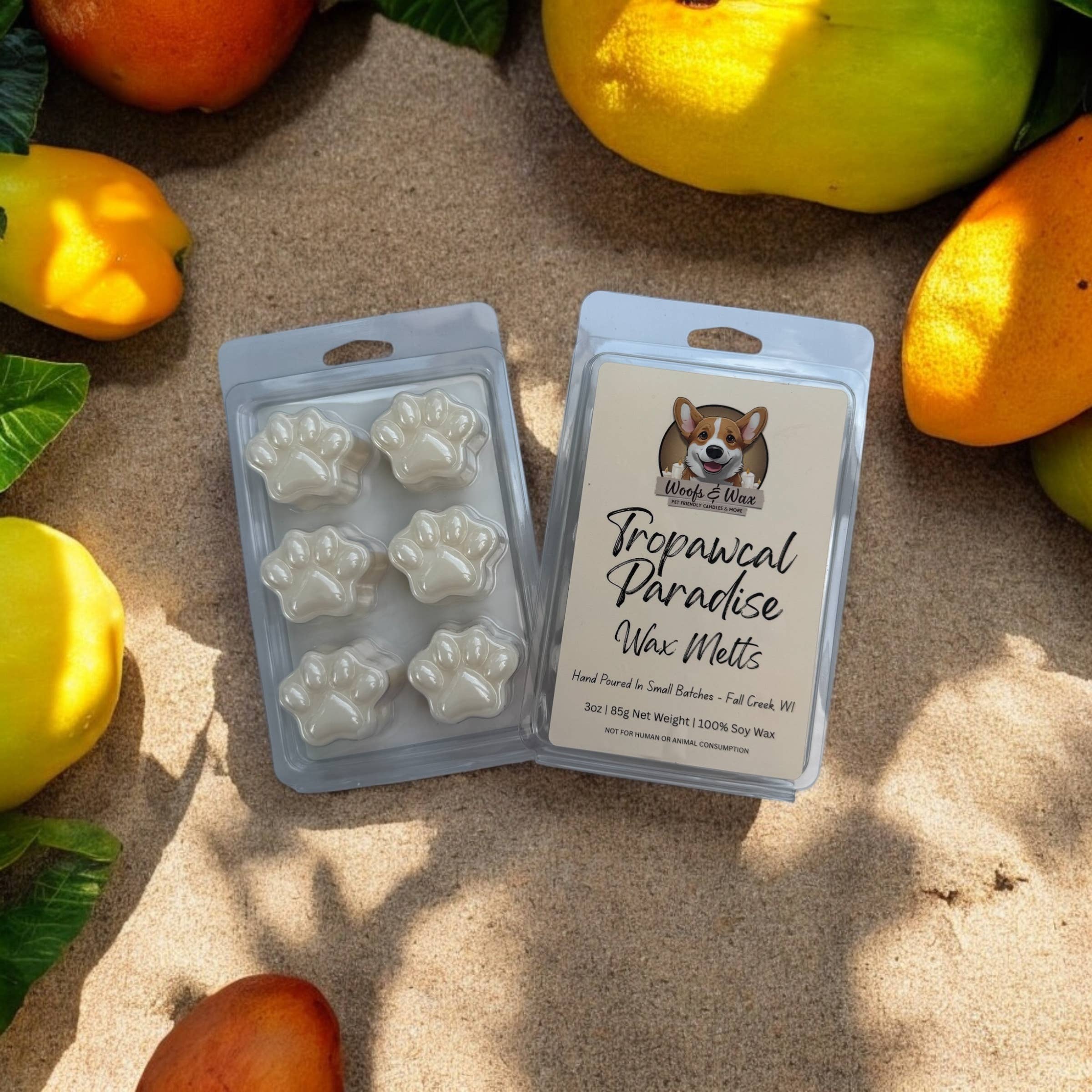 Woofs & Wax - Wholesale Wax Melt - Tropawcal Paradise Wax Melts - 3oz 100% Soy - Pet Safe0