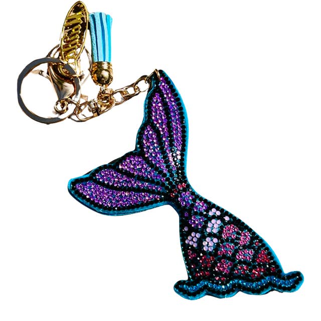 *MERMAID TAIL RHINESTONE KEY CHAIN EXCLUSIVE for wholesale by Maida Designs