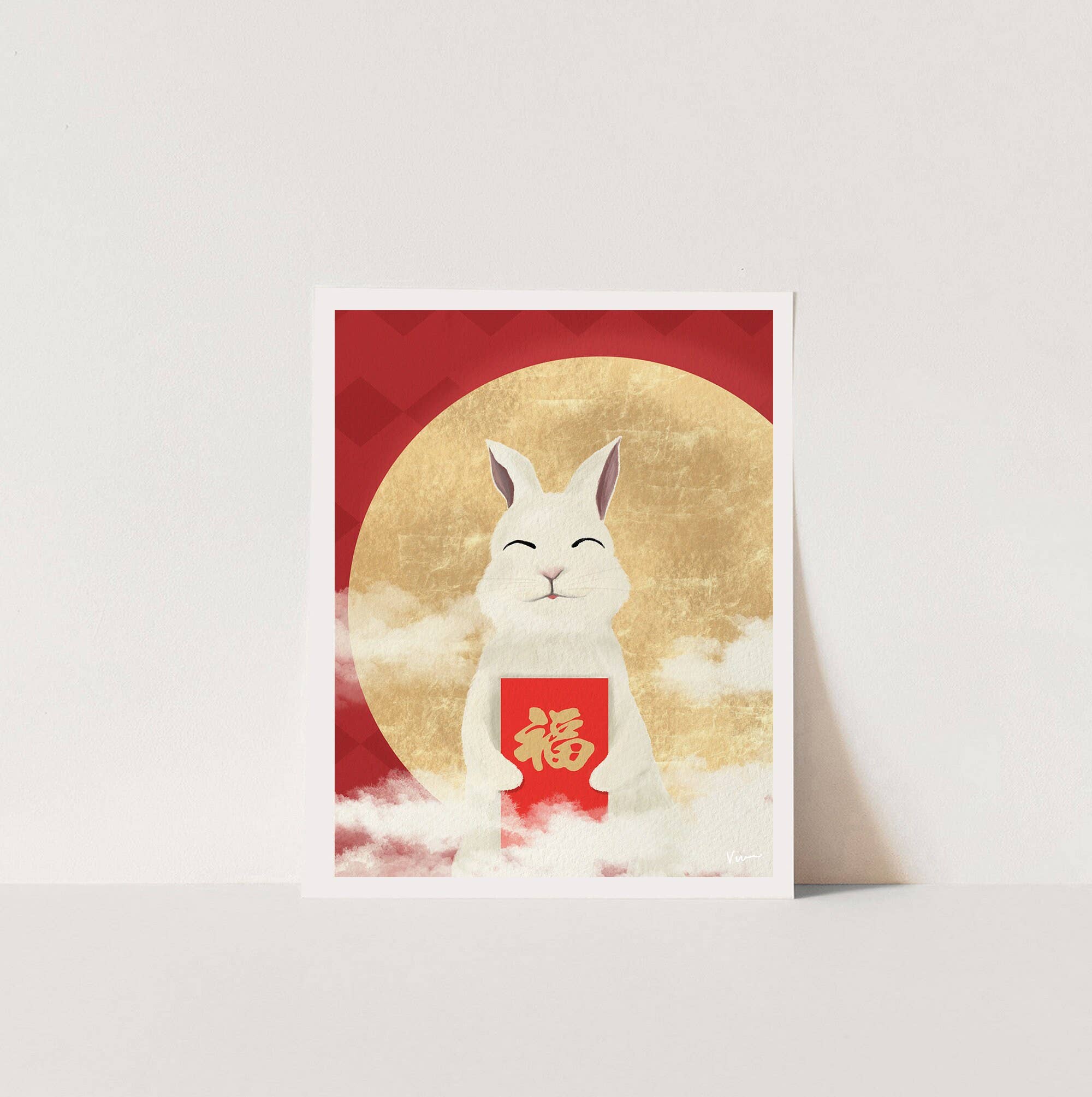 Pawssionate Art - Wholesale Art Print - Lucky Rabbit Art Print, Lunar New Year 2023, Cute Wall Art1