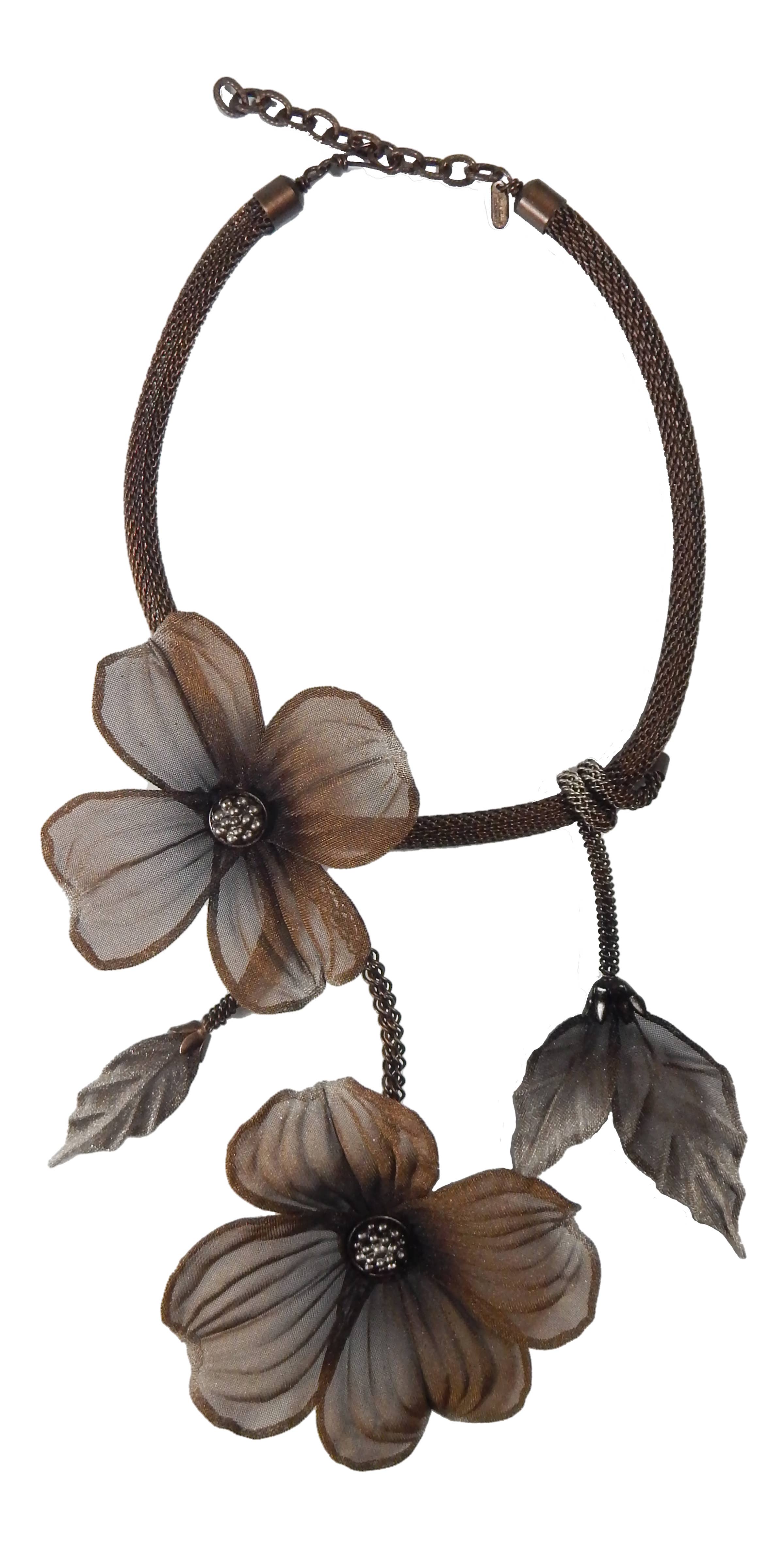 Sarah Cavender Metalworks - Wholesale Pendant/Charm Necklace - 24" Sculpted Double Dogwood Bloom Necklace7