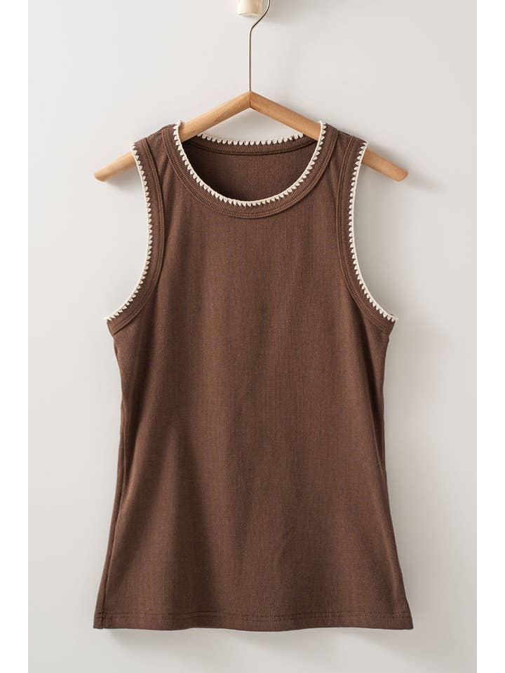 Urban Daizy - Wholesale Tank Top - Women's - Contrast Trim Ribbed Minimalist Statement Tank Top39