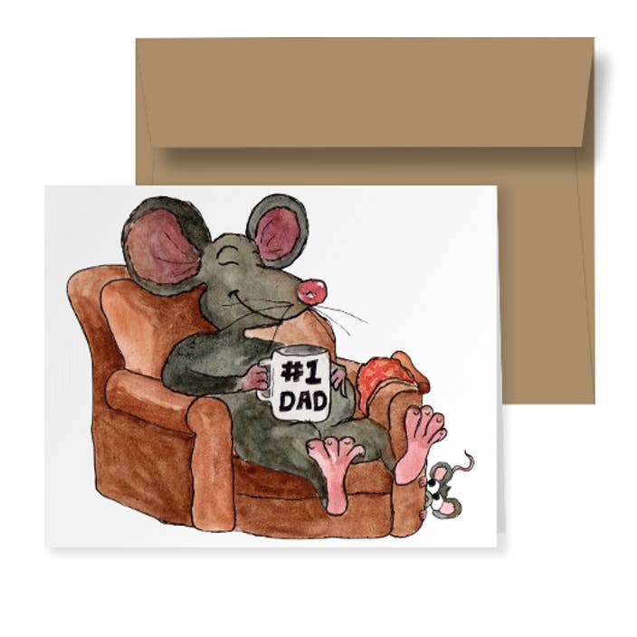 The Big Cheese-Father's Day-Handmade Greeting Card for wholesale by Johnnerdraws