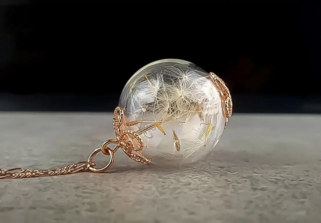 MadamLili - Vendita all'ingrosso Collana con ciondolo/pendaglio - Collana con dente di leone placcato oro rosa sterling 925 - K925-1299