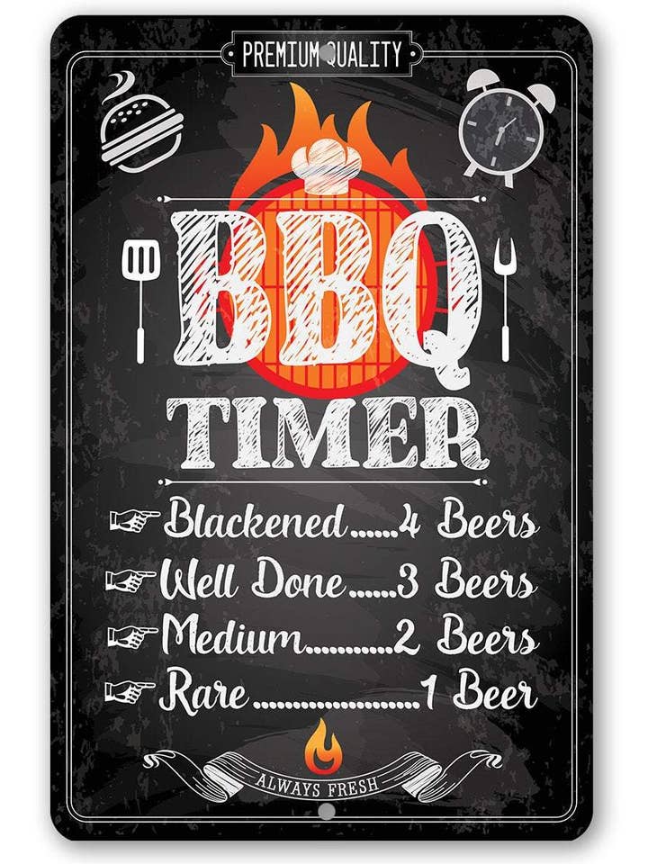 Barbecue Timer - Metal Sign for wholesale by Lone Star Art Metal Signs