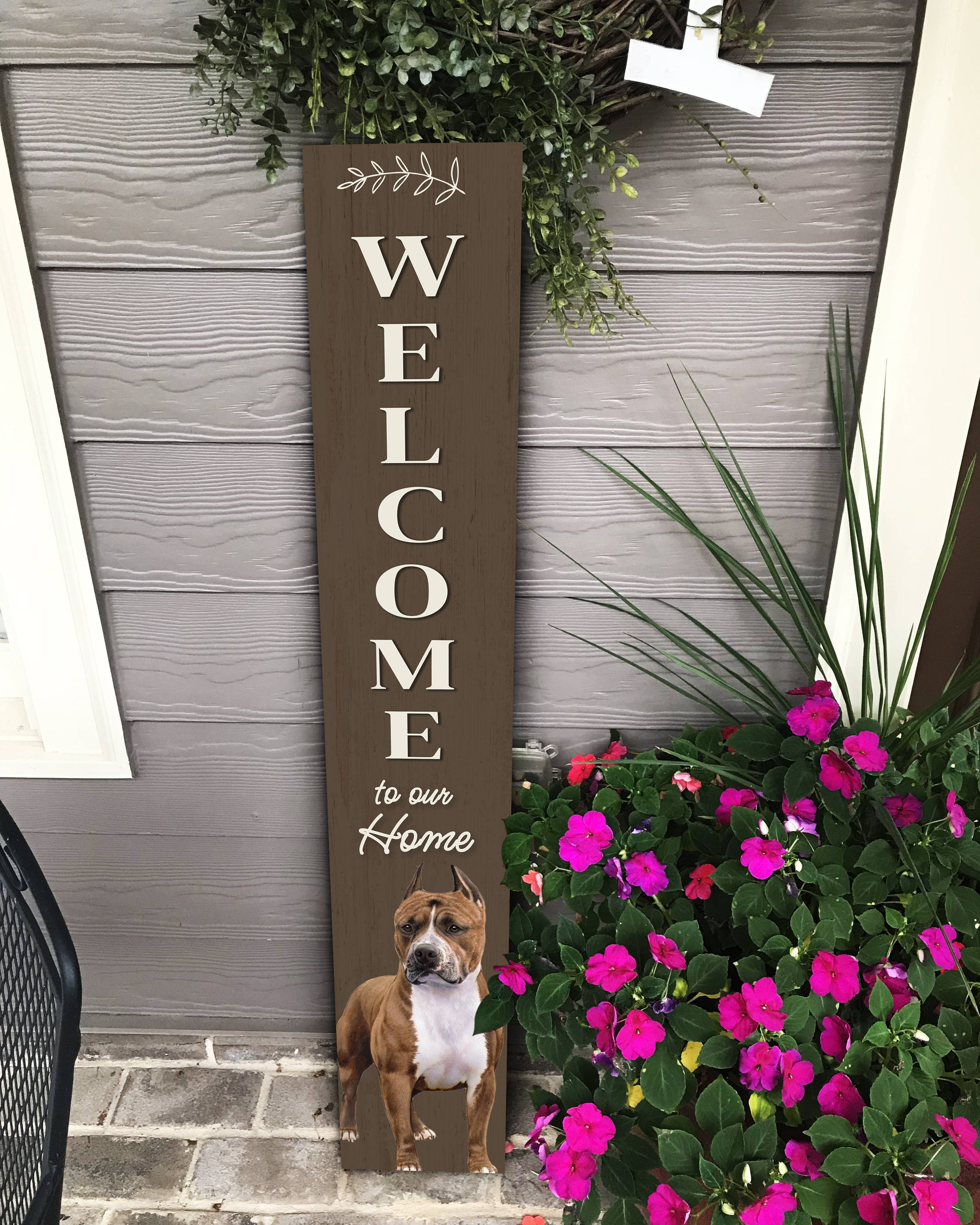 E&S Pets - Wholesale Outdoor Sign - Pit Bull Welcome sign2
