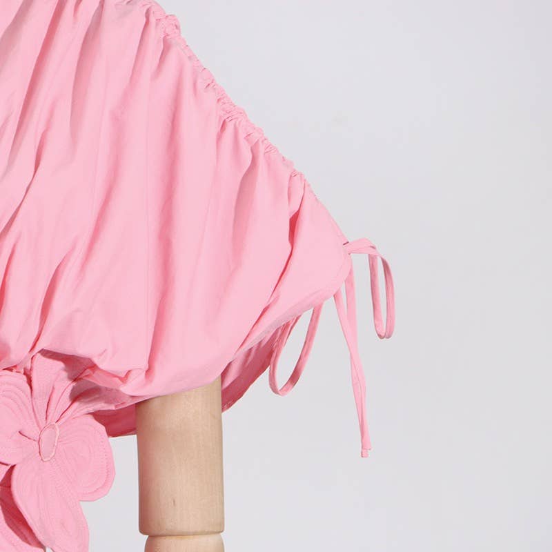 Branco SY185 Elegante Vestido Longo com Colagem Floral com Decote em V e Cintura Alta para venda a revendedores na Faire14