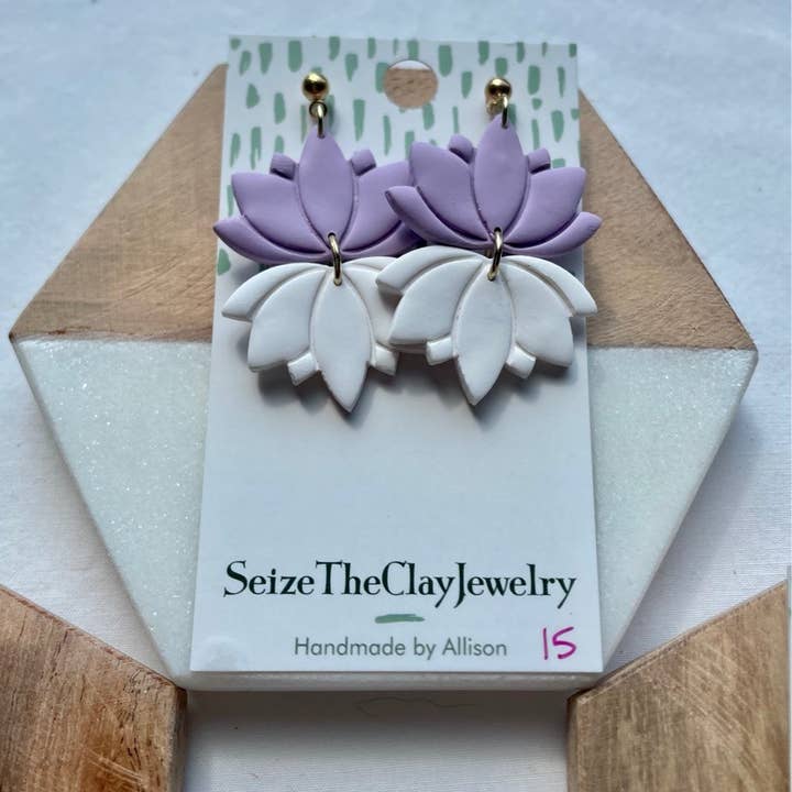 SeizeTheClayJewelry - Wholesale Dangle Earrings - Lotus Clay Earrings4