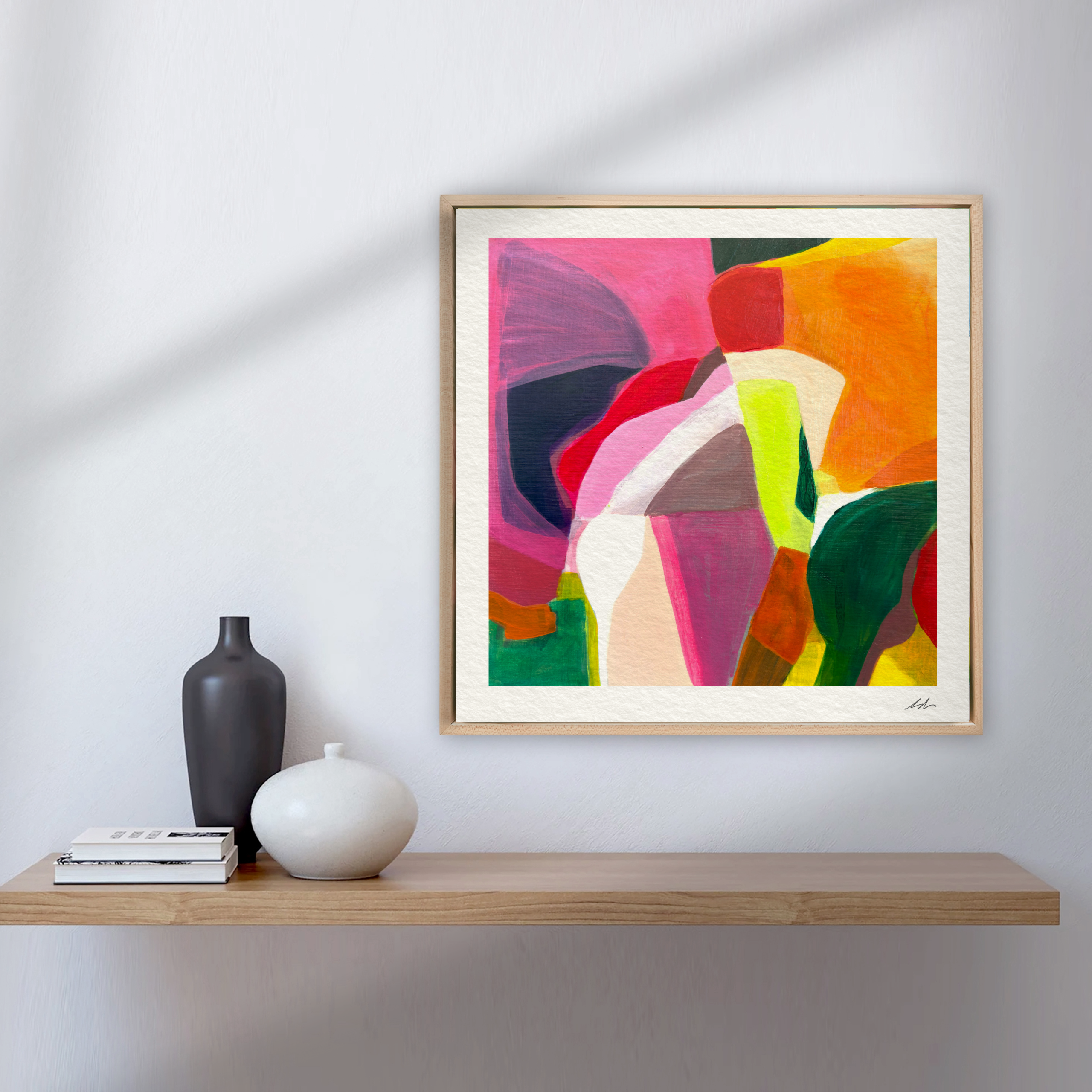 Michele Renee Atelier - Venta al por mayor Ilustración - Impresión de Arte Abstracto Rosa para Pared - Diseño Moderno en Papel4