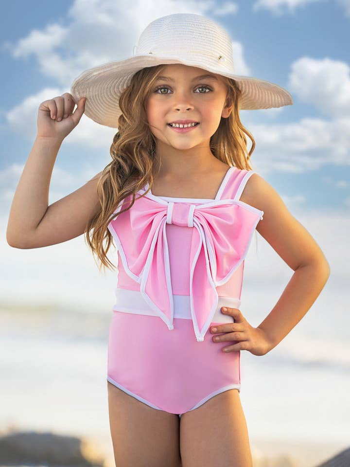 Pink Bow One Piece Swimsuit for wholesale on Faire0