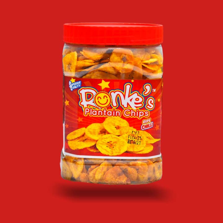 RONKE'S PLANTAIN CHIPS – wholesale Crisps – Ripe Sweet Yellow Plantain Chips (Chilli)