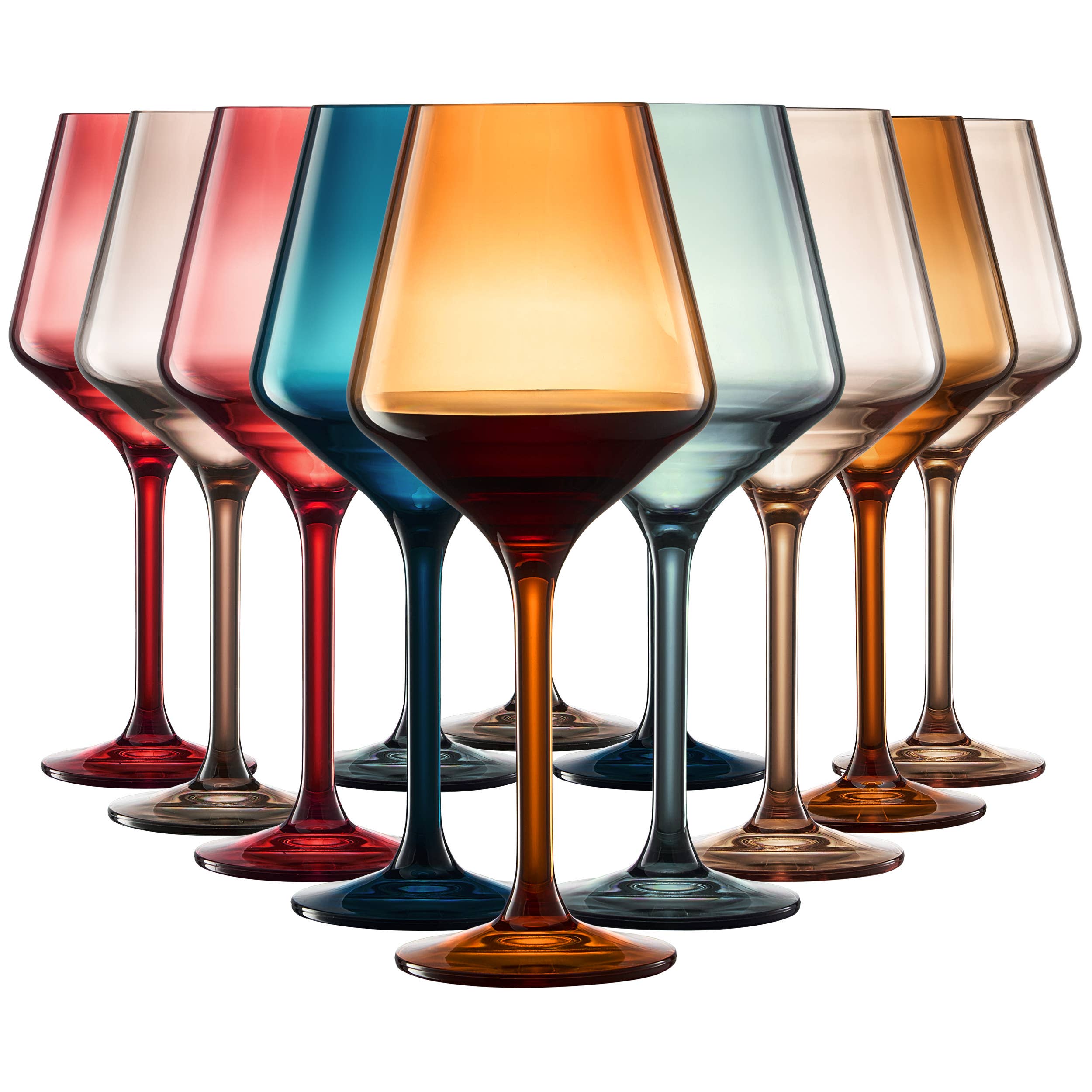 The Wine Savant /  Khen Glassware – Großhandel Weingläser – Plastik Acrylfarbene Weingläser mit Stiel, 12er-Set1