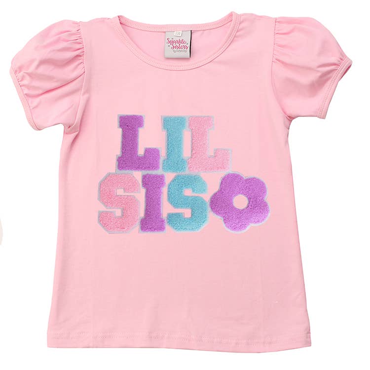 Sparkle Sisters by Couture Clips - Wholesale T-Shirt - Kids - Chenille Lil Sis Puff Sleeve