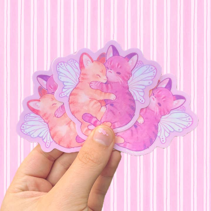 Rowan Kingsbury - Wholesale Sticker - Cuddly Fairy Kittens Sticker1
