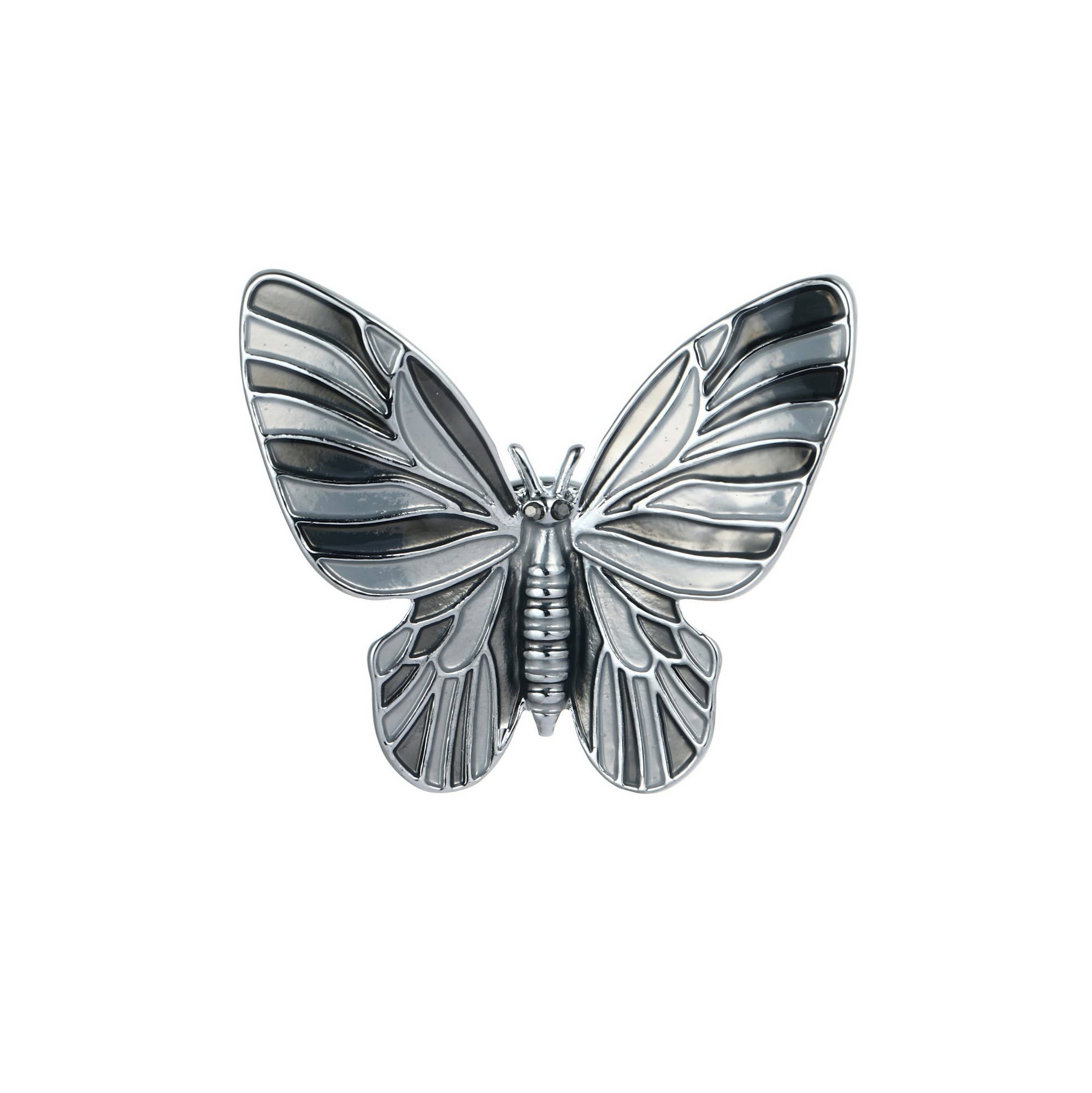 BELLE MISS - Vendita all'ingrosso Spille - Spilla magnetica Petronel a forma di farfalla smaltata verde e gialla3