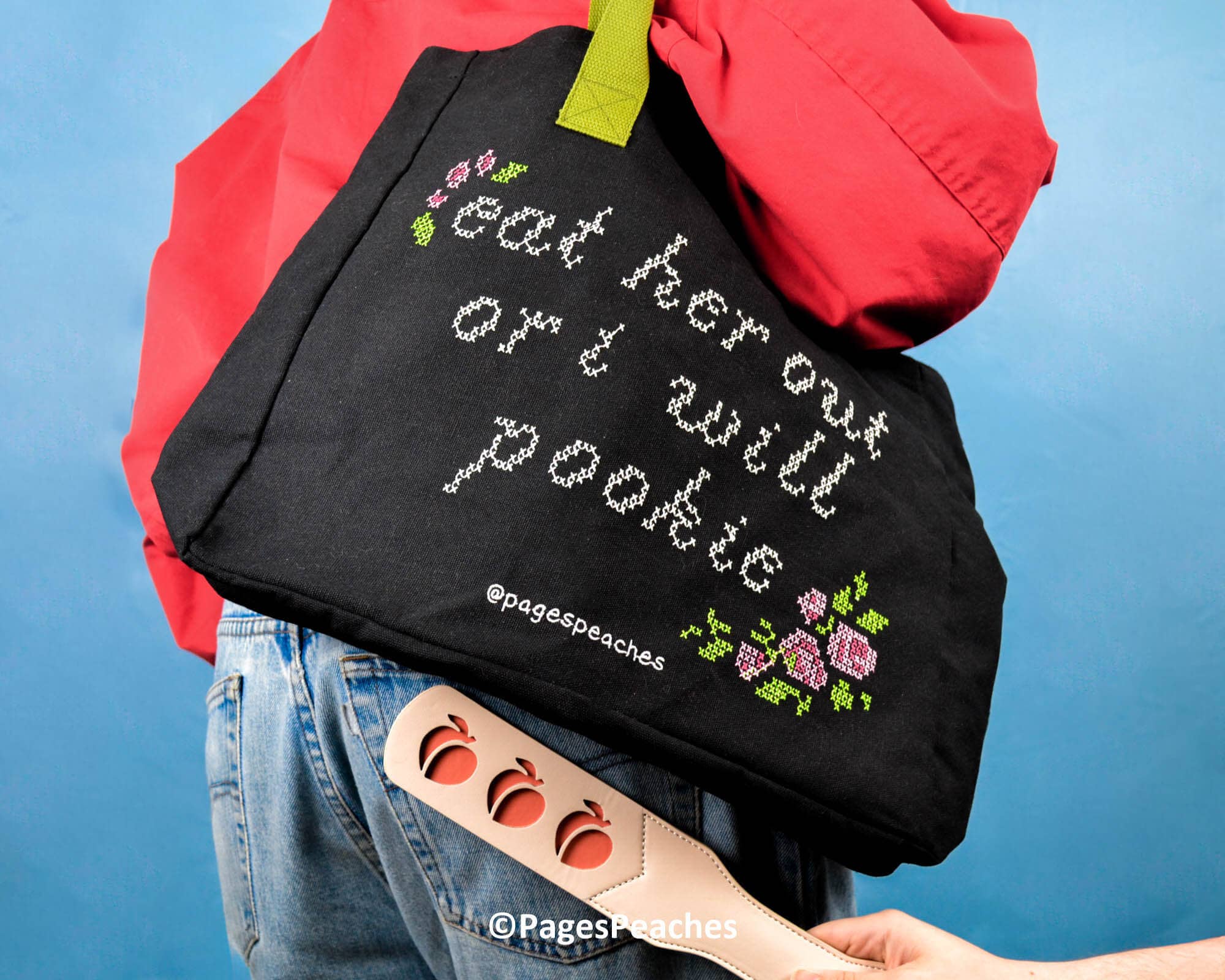 Page's Peaches - Wholesale Tote Bag - Unisex - Eat Her Out Tote Bag - Laptop and -Bottle Pocket2