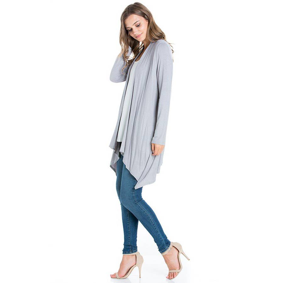 Azules Clothing – Großhandel Strickjacke – Damen – AJK-3006RS Langärmeliger Cardigan mit offenem Vorderteil und Wasserfallausschnitt43
