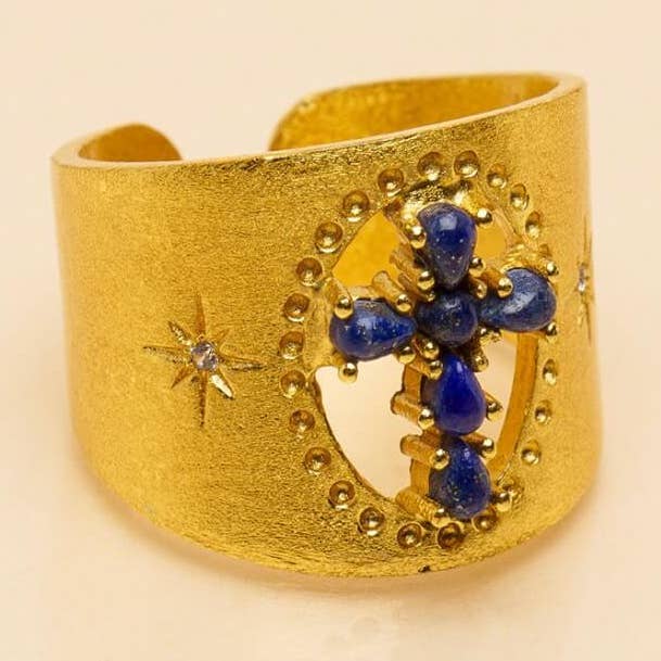 LAPIS LAZULI CORCOVADO RING for engroshandel hos Une A Une