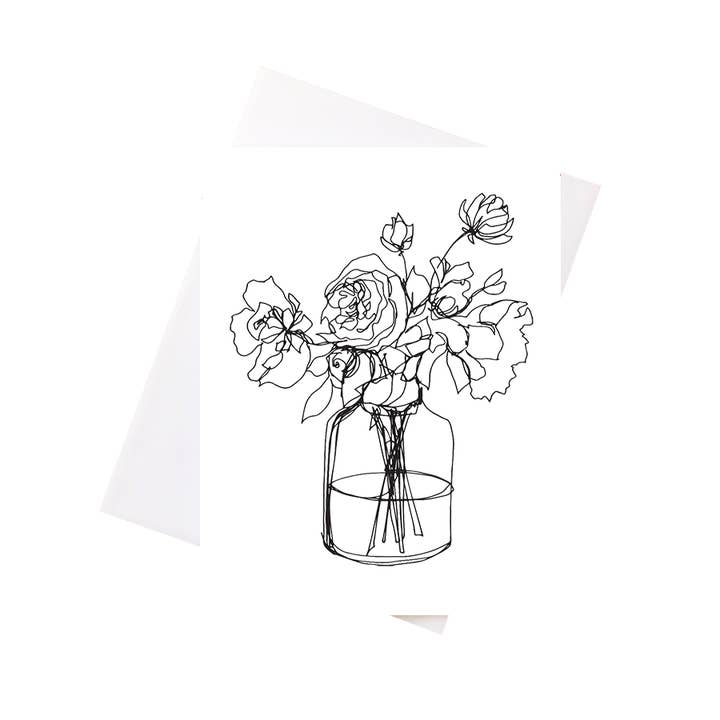 Floral Line Drawing for wholesale by NKFA