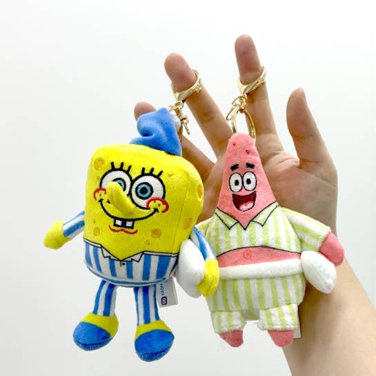 K_Wonderland - Wholesale Keychain - Unisex - SpongeBob & Patrick Plush Keychain Bag Charms Collection