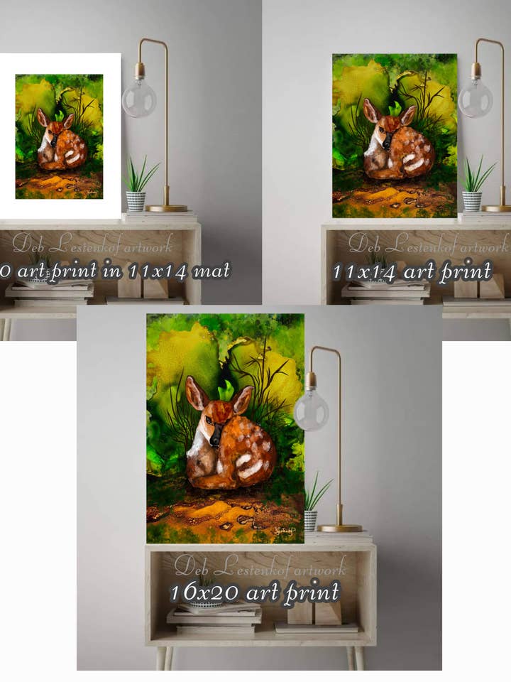 Tirages d'art animalier de l'artiste à l'encre alcoolisée Deb Lesten pour la vente par Deb's Creative Paws