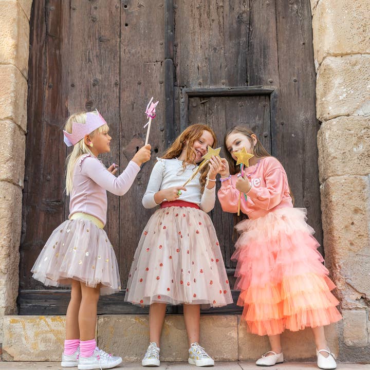 Joséphine short skirt - Beige with golden heart for wholesale by Ratatam!