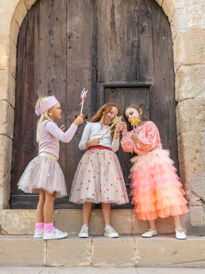 Ratatam! – wholesale Skirt – Kids – Célestine long petticoat - Beige with red heart4