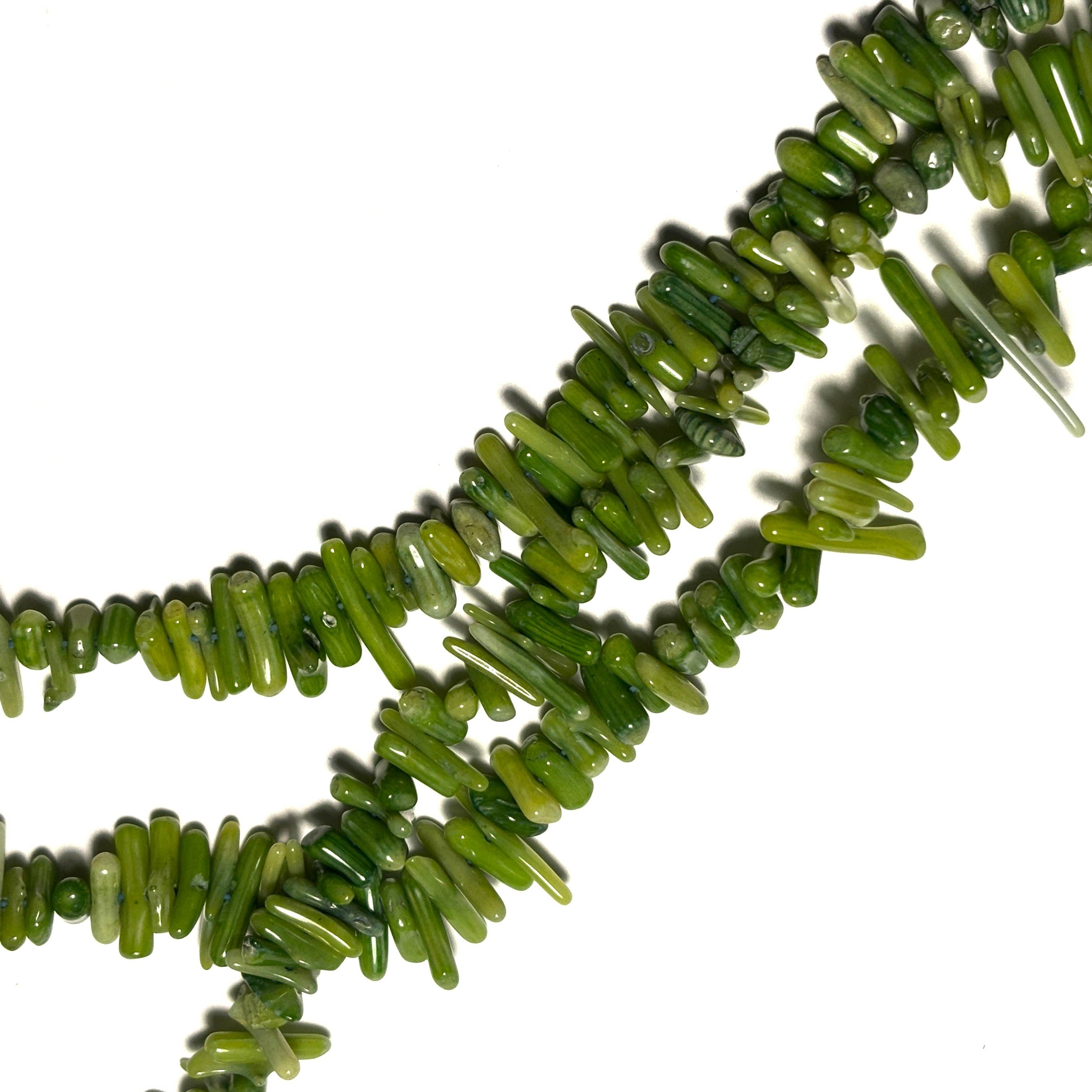 Whitestone Jewelry Co. - Wholesale Beaded/Pearl Necklace - Green Coral Pieces 16 in Strand2