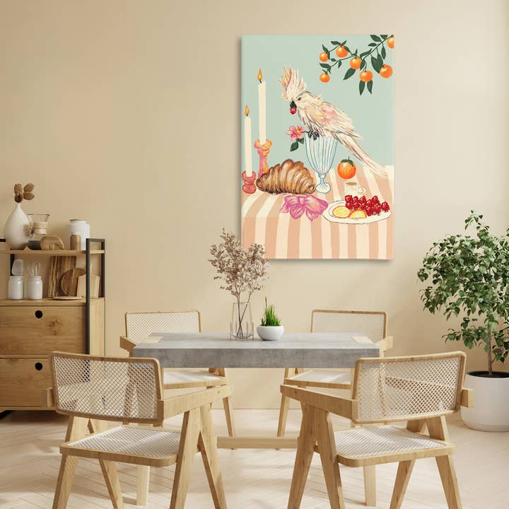 Stupell Industries – wholesale Canvas art – Breakfast With Cockatiel Bird Canvas6