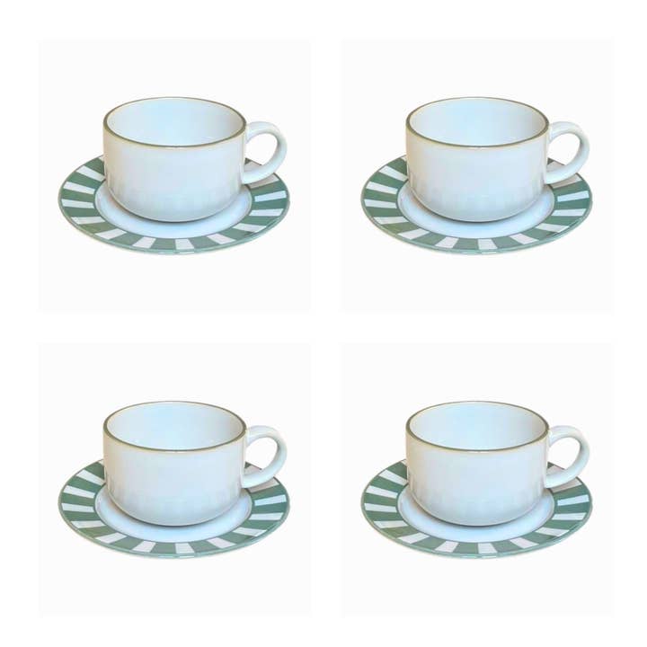 Essentials Groen-Wit Mok En Schotel voor wholesale door The Lino