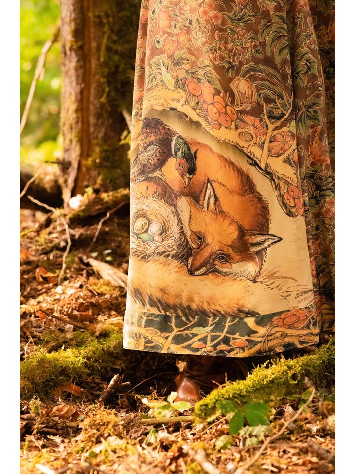 Market of Stars (Worldwide) - Wholesale Dress – Women's - Woodland Wisdom Bohéme Maxi Slip Dress w/ Florals, Fox & Owl19