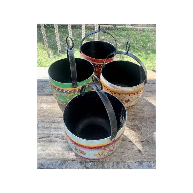 Paloma Black (Casa Natura Design, S.L.) - Wholesale Plant Pot - Traditional Hand Painted Metal Cooking Pot Ideal For Plant3