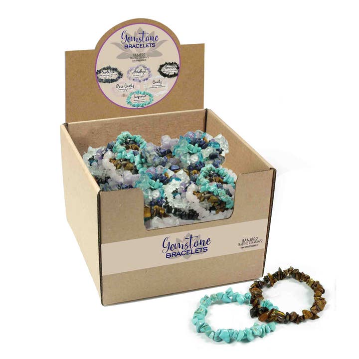 Gemstone Chip Bracelet Assortment for wholesale by Bamboo Trading Company