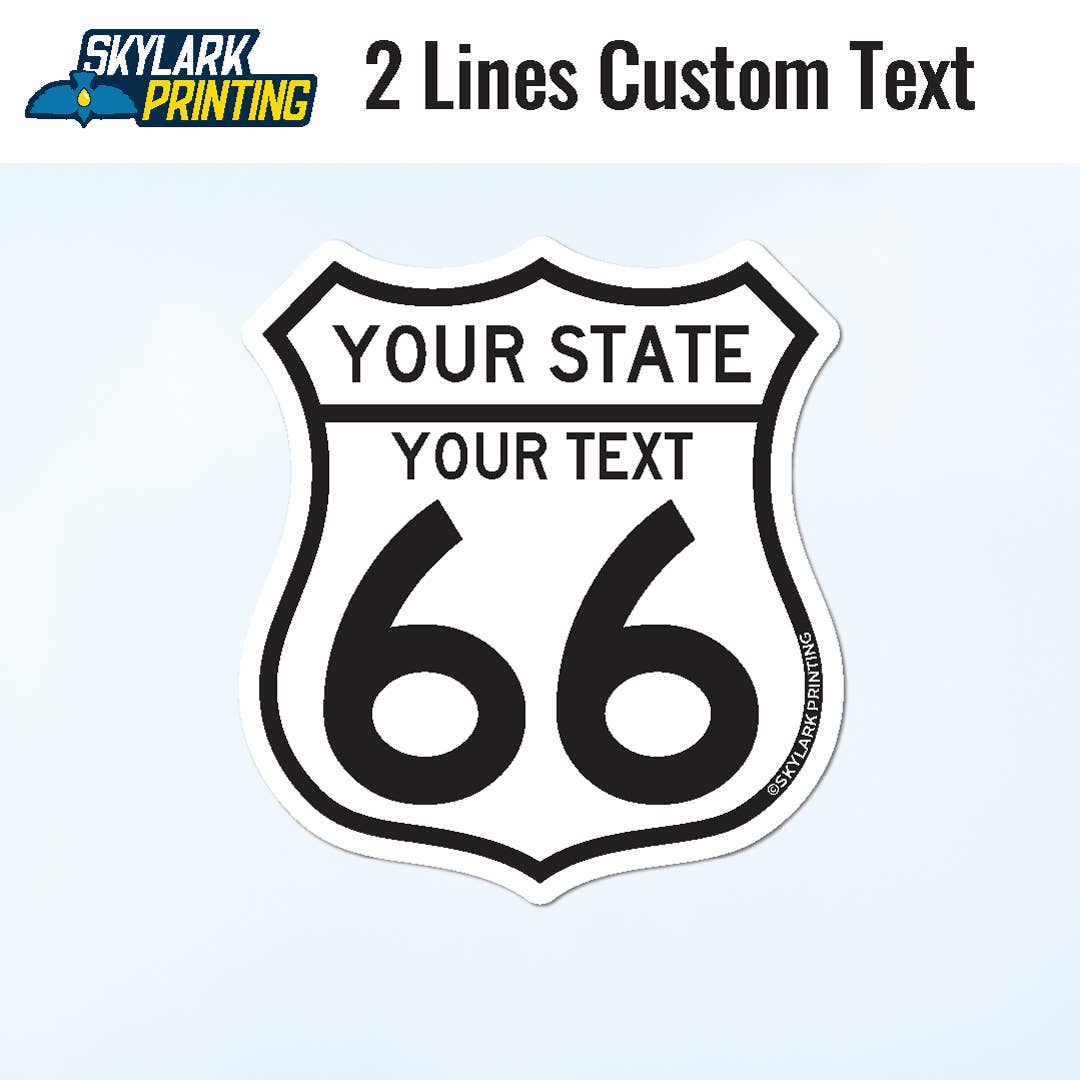 Skylark Printing - Wholesale Sticker - Custom Route  66 Souvenir Sticker  with Your City or State5