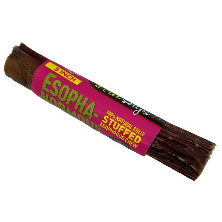 Etta Says! Esophagus Stuffed Bully Sticks Dog Chew 5in 20ct for wholesale by Pet Palette Distribution