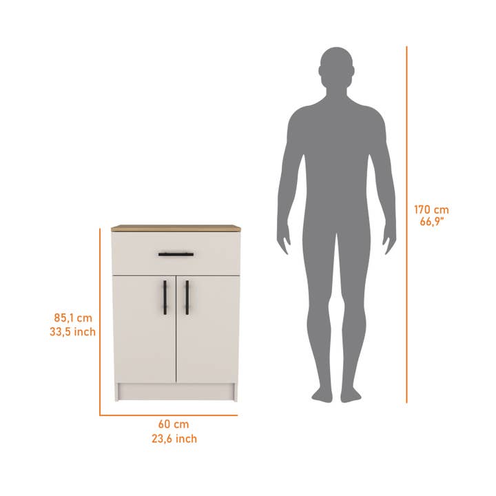 beige white Mayorca melamine cupboard with 2 doors, 2 shelves for wholesale on Faire7