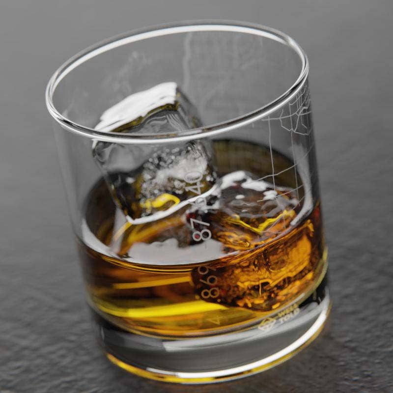 Well Told - Wholesale Drinking Glass/Cup - Chicago, IL City Map - Etched Whiskey Rocks Glass3